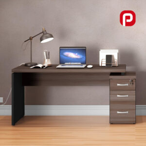 Mesa Pé Gaveteiro Walnut